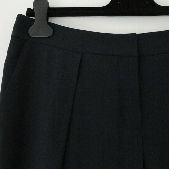 NWT AKRIS Navy Blue Layered Pleated Tapered Leg Mina Trouser Pants 8 - Picture 2 of 5